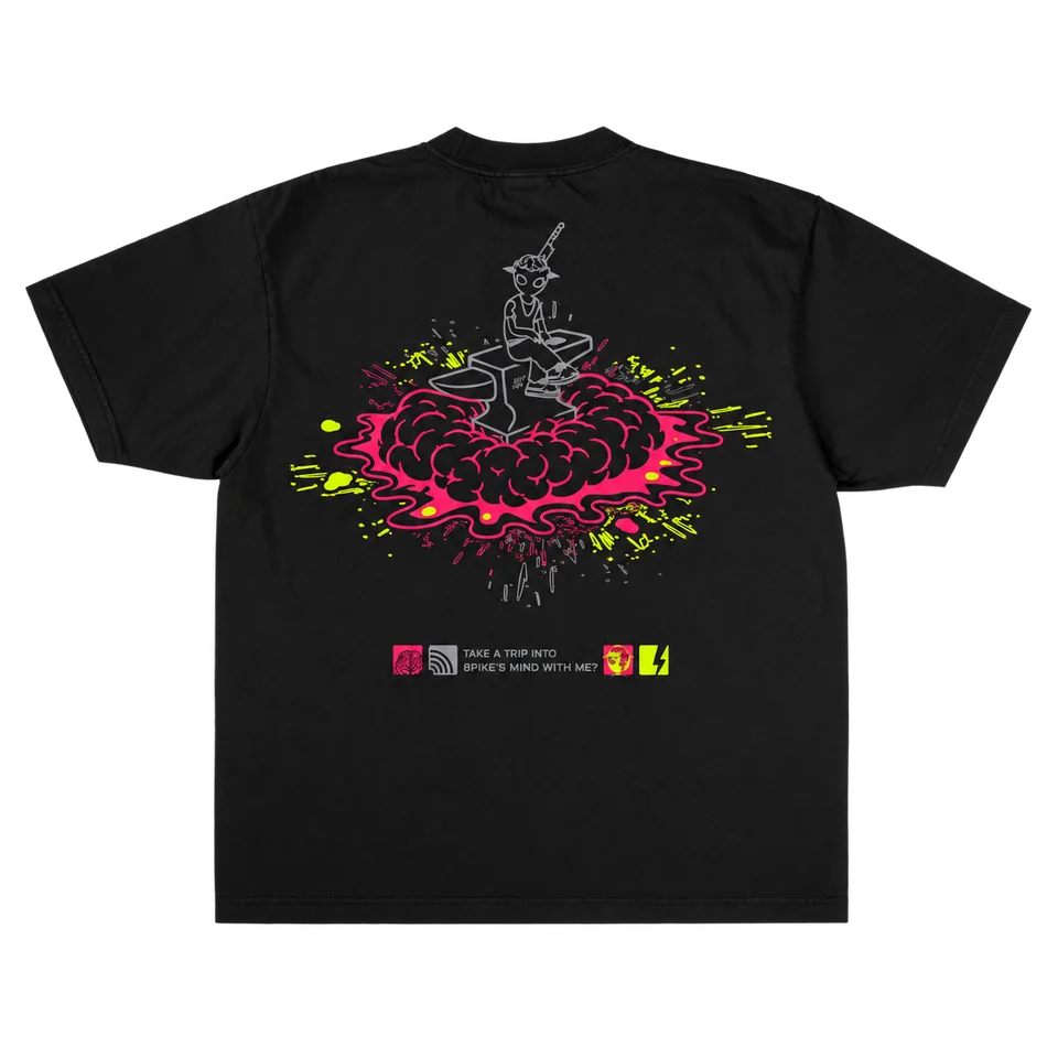 SPIKE BRAINMELT TEE — BLACK — alternate view